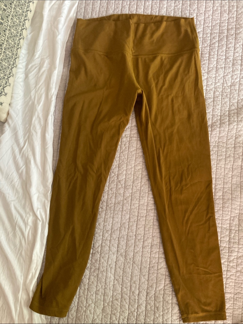Athleta High-Waist Stretch Leggings in Mustard Brown